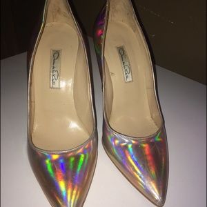 Oscar de la renta holographic heels 37 very RARE!!